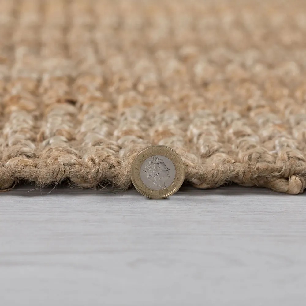 Natúr színű kézi szövésű juta futószőnyeg 60x300 cm Jute Boucle – Flair Rugs