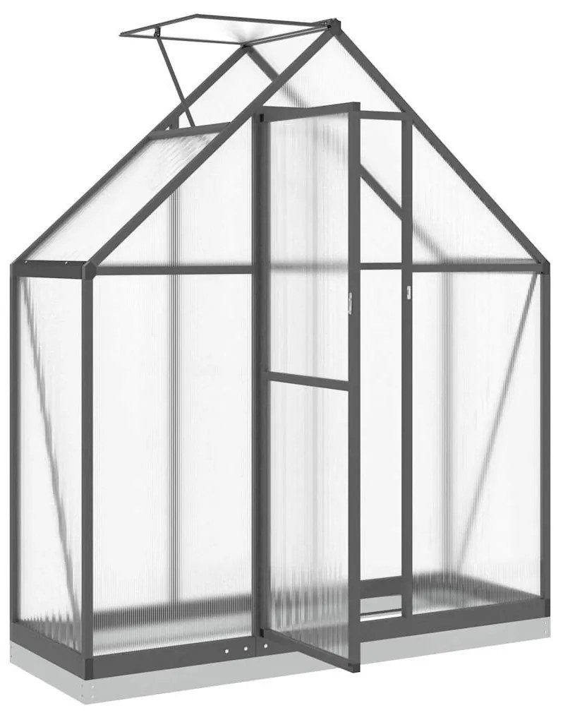 antracitszürke alumínium melegház alapvázzal 169 x 58 x 202 cm