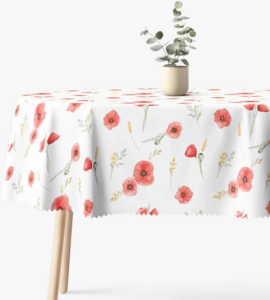 Goldea ovális teflonos terítő - pipacsok 120 x 180 cm