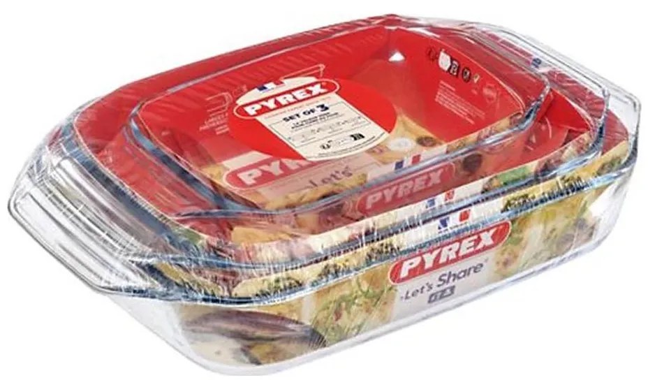 3 részes PYREX sütőtál szett 1,4/3/4 l