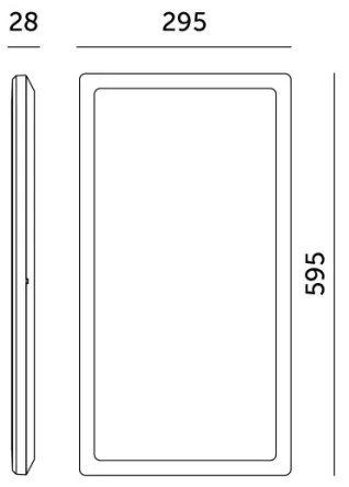 NIVERA LED 32W 230V IP54 fekete felületre szerelhető panel 29,5x59,5 cm