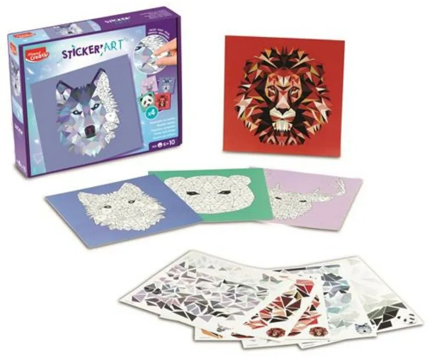 Kreatív matricás készlet, MAPED CREATIV Sticker' Art, állatok (IMAC907055)