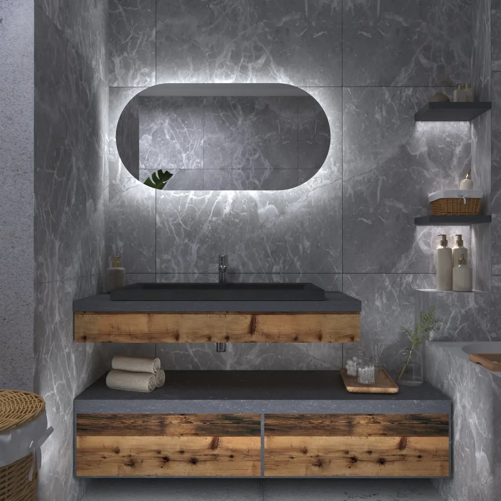 Atipikus tükör LED világítással G4