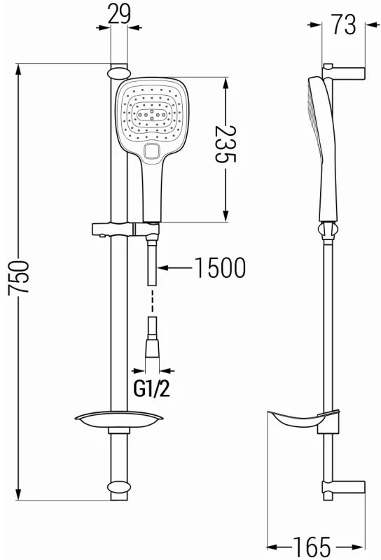 Mexen zuhanygarnitúra DB17, króm, 785174584-00