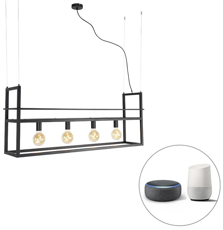 Okos lógólámpa fekete polccal, nagy, 4-lámpás, Wi-Fi-vel, G95 - Cage Rack