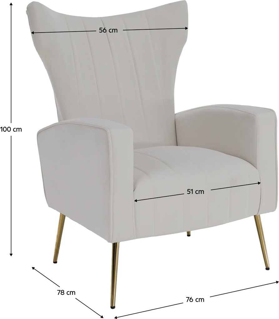 Relaxfotel, bézs Velvet szövet, BARET