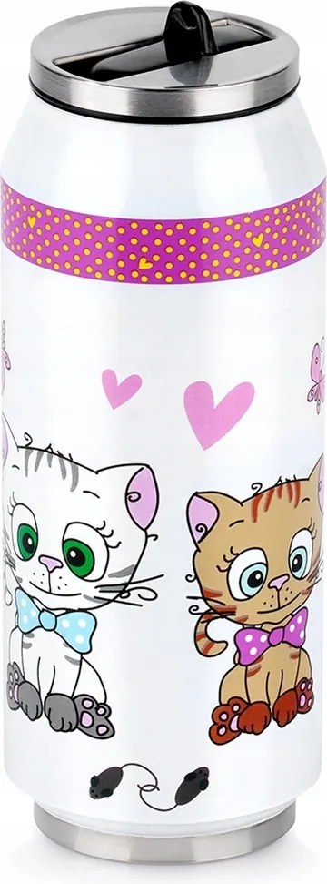 Thermo bögre Konzerv Termosz Kulacs Meleg Italokhoz Hideg Cica 0,4L