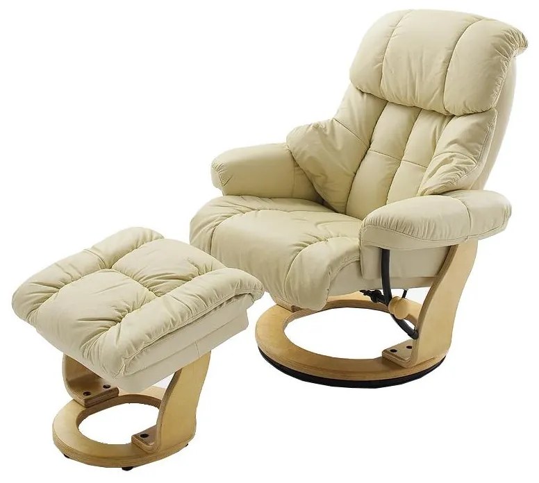 Állítható fotel HABI krémszínű/natúr tölgy