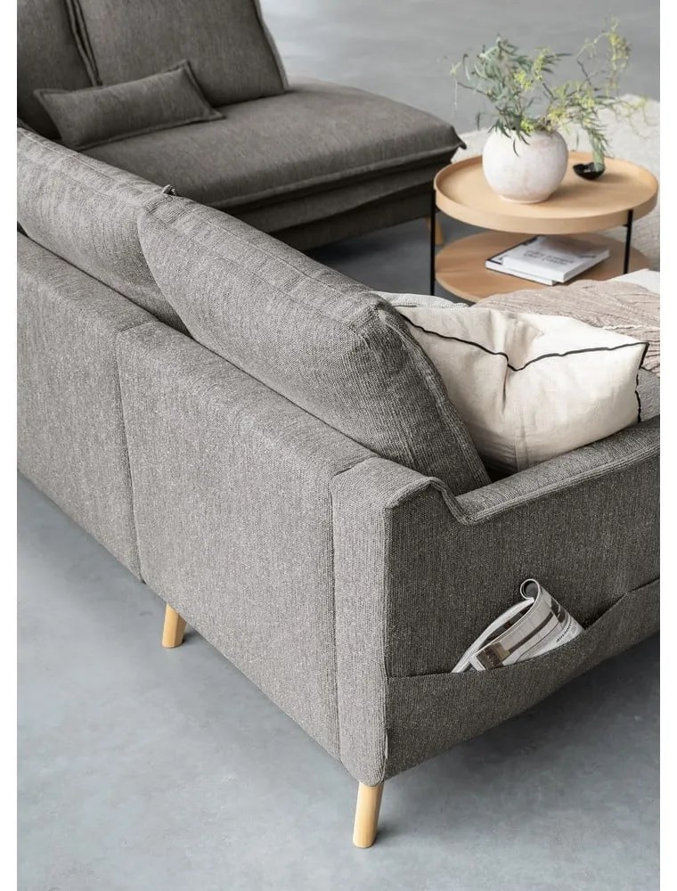 Szürke kinyitható sarokkanapé (jobb oldali-U alakú) Charming Charlie – Miuform