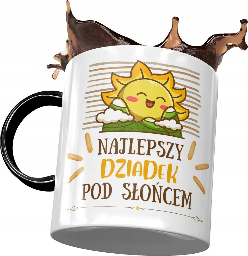 Fekete bögre nagypapának Nagypapa napja Ajándék Nyomtatott fényképpel