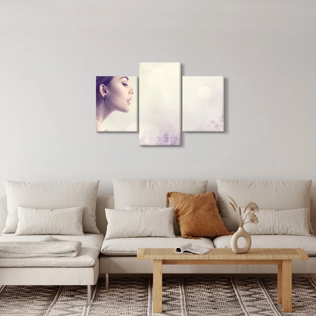 Levendulás nő képe (90x60 cm)