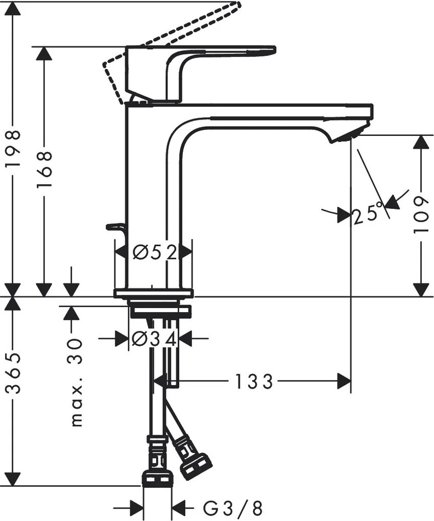 Hansgrohe Rebris E, mosdó csaptelep, CoolStart, króm, 72560000