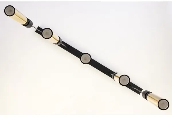 Jupiter 2012 - Csillár zsinóron ALAS 5xGU10/10W/230V fekete/arany