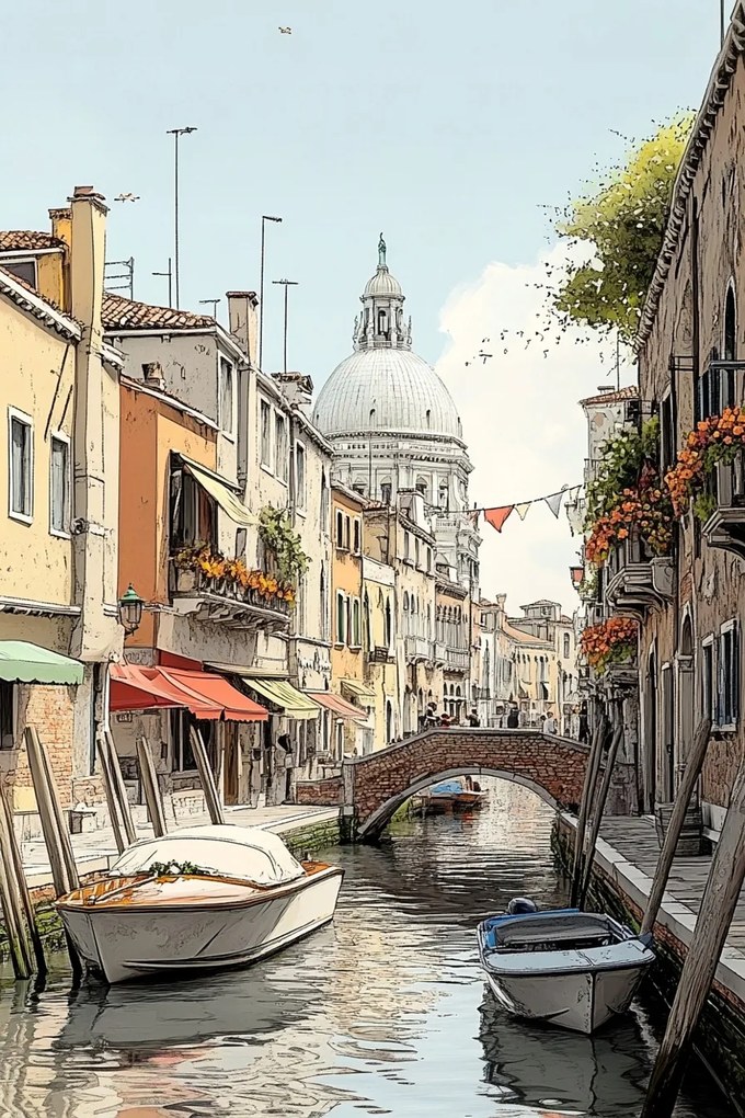 Vászonkép Canvas Város Olaszország Velence Csatorna Híd Utca 40x60