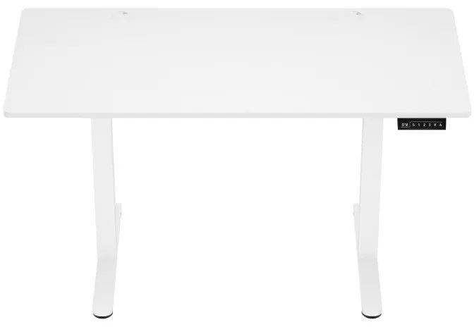 Állítható magasságú íróasztal, elektromos magasságállítással, 120 cm x 60 cm, memória funkcióval, fehér