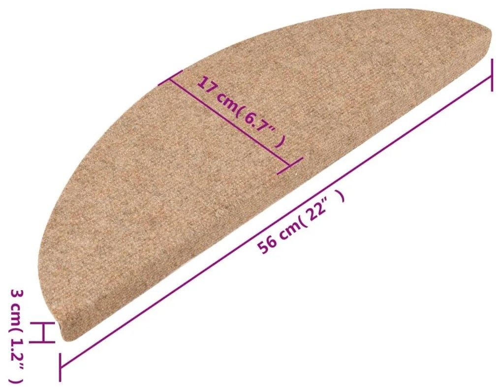 10 db bézs öntapadó lépcsőszőnyeg 56 x 17 x 3 cm
