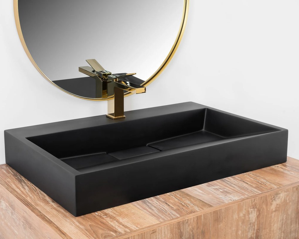 Konglomerátum mosdó GOYA black MAT 100CM