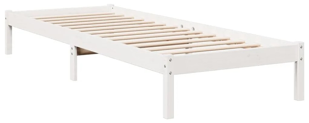 fehér tömör fenyő extra hosszú ágykeret matrac nélkül 80x210 cm