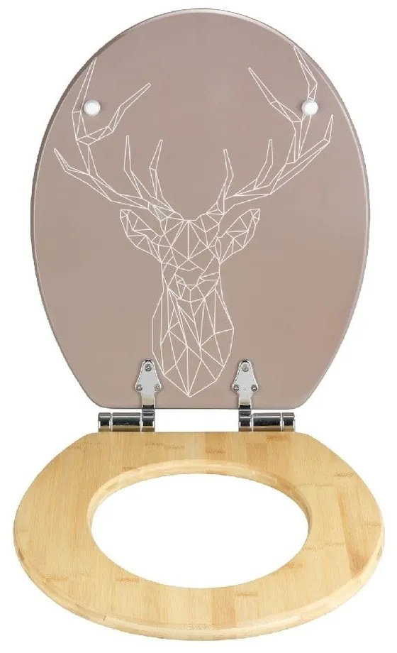 Stag bambusz és farostlemez WC-ülőke, 44 x 37,5 cm - Wenko