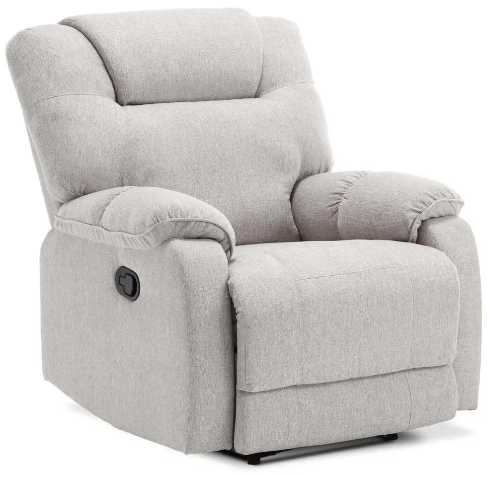 Scaun De Relaxare Reglabil Manual, Culoare Bej, Tapițat Cu Material Textil
