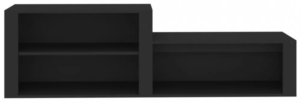 fekete szerelt fa cipőszekrény 150 x 35 x 45 cm