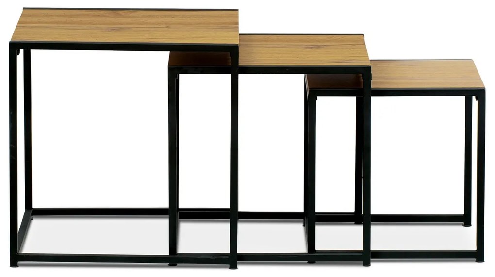 Konferenciaasztalok szett, vad tölgy, 3 db