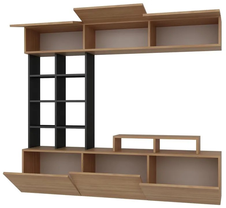 TV szekrény Sasa - Teak, Black