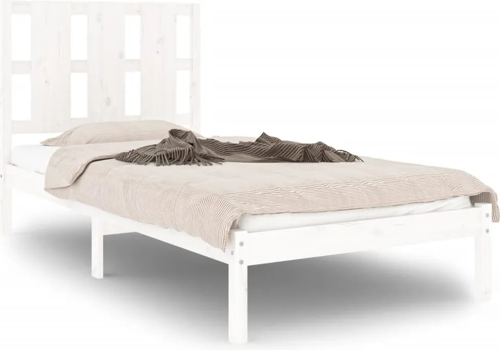 vidaXL fehér tömör fenyőfa ágy matrac nélkül 100 x 200 cm
