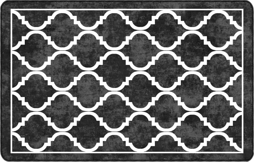 vidaXL fekete-fehér mosható csúszásgátló szőnyeg 190 x 300 cm