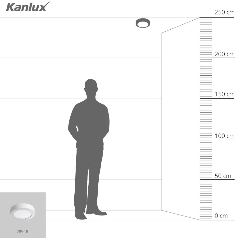 KANLUX 28948 CARSA Kerek Mennyezeti Lámpa IP65