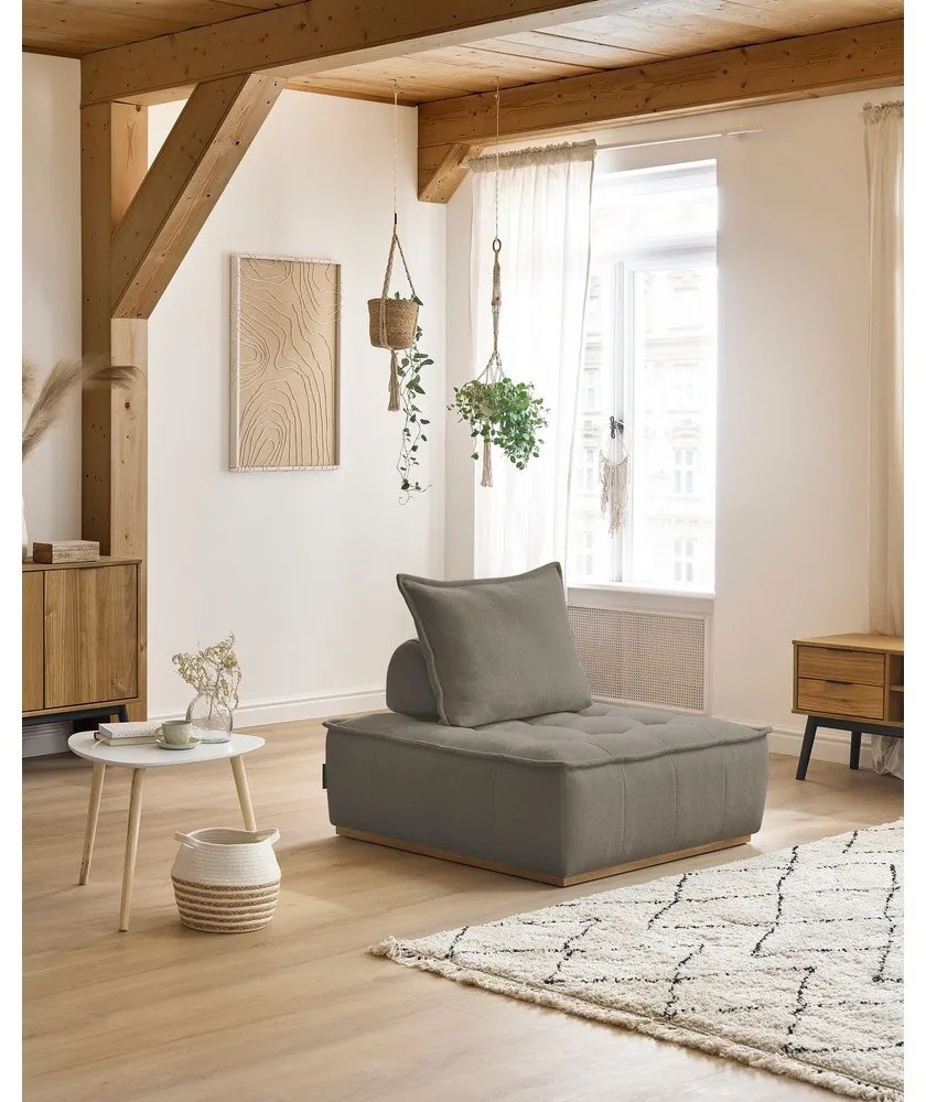 Szürkésbarna zsenília fotel Elisa – Bobochic Paris