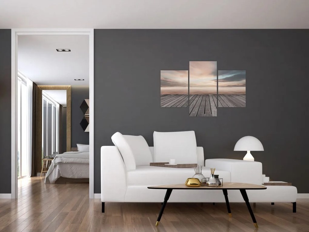 Kép - Móló naplementében (90x60 cm)