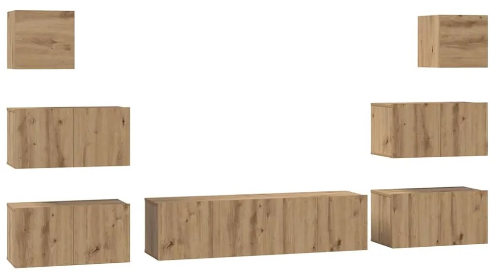 TV szekrény garnitúra 8 pcs kézműves tölgy 60 x 30 x 30 cm