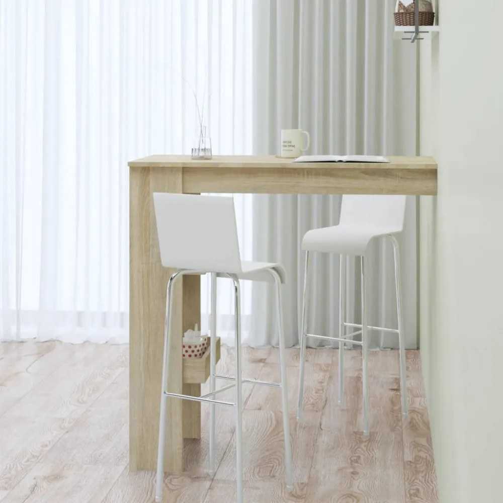 sonoma tölgy színű fatermék fali bárasztal 102 x 45 x 103,5 cm