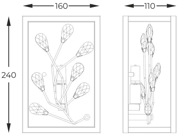 Zuma Line W0578-01A-B5V7 - Fali lámpa SPRING 1xG9/33W/230V arany