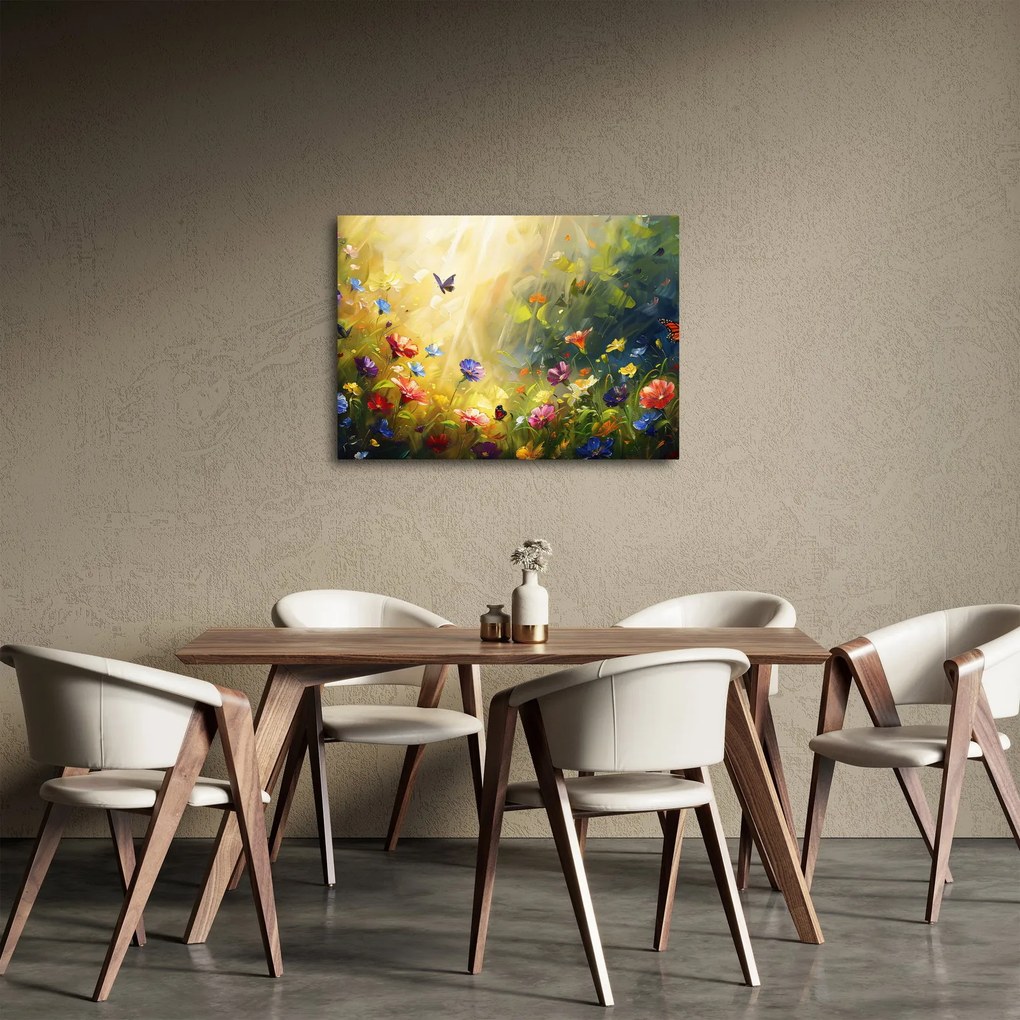 Kép - Tavaszi virágos rét, festmény (70x50 cm)