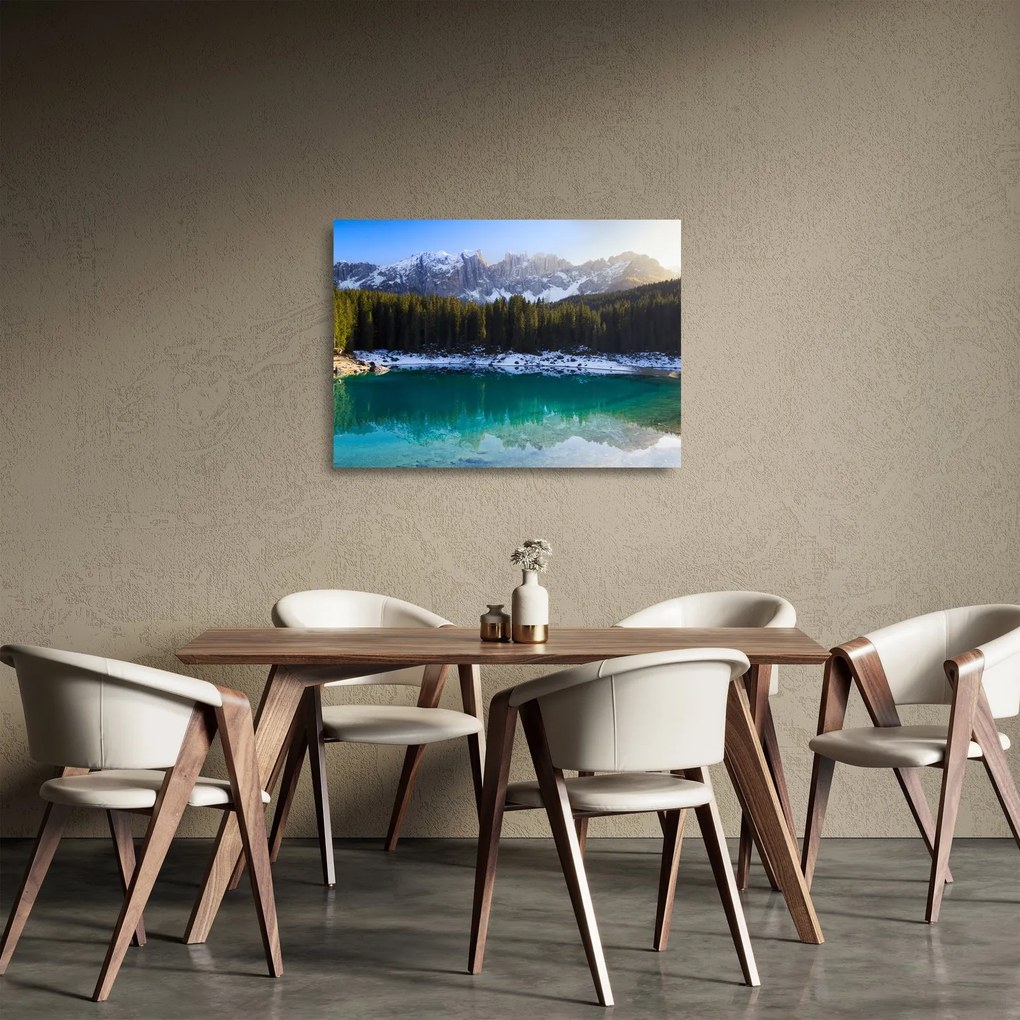 Üveg kép - Karersee tó (70x50 cm)