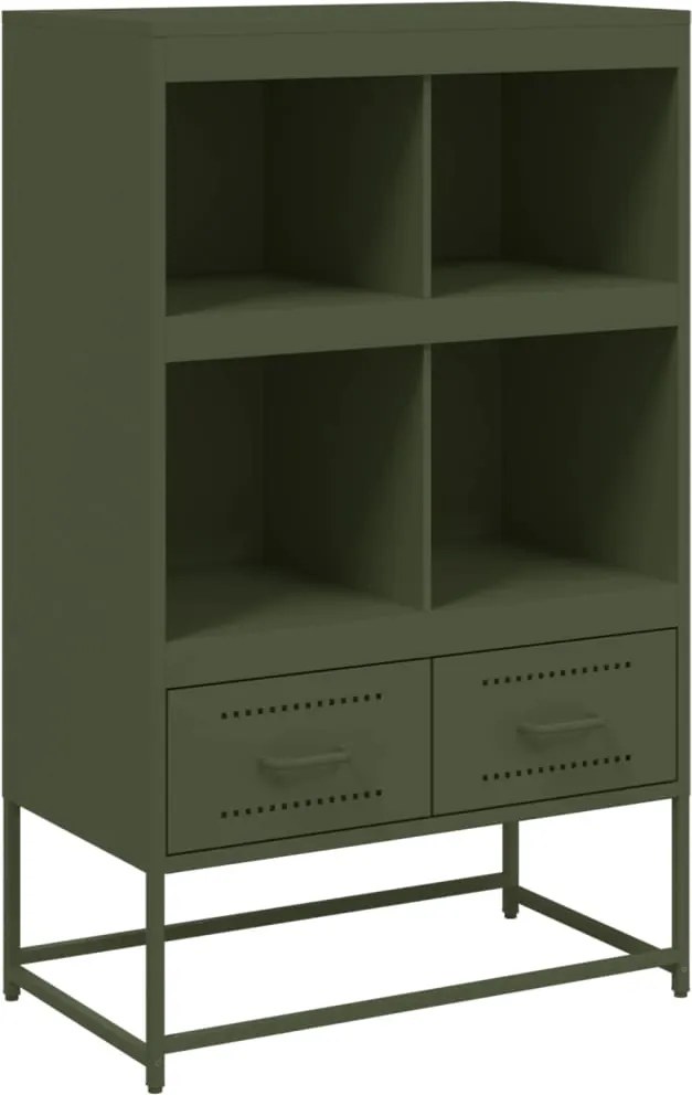 vidaXL olívazöld acél magasszekrény 68x39x111,5 cm
