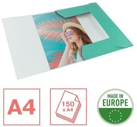 Gumis mappa, karton, A4, ESSELTE Colour'Breeze, zöld (E628493)