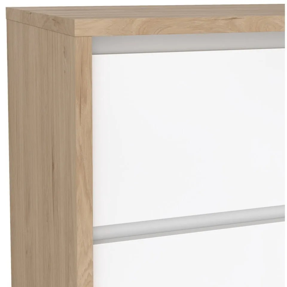 Fehér-natúr színű komód tölgyfa dekorral 80x84x48 cm Next – Tvilum