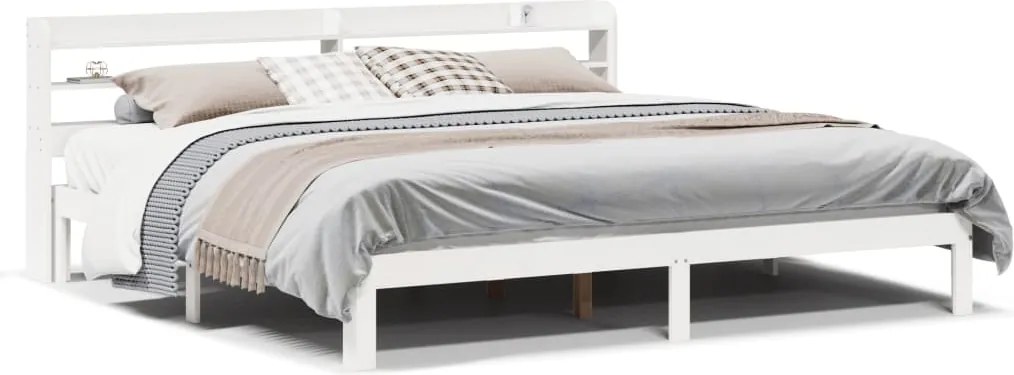 vidaXL fehér ágykeret fejtámlával matrac nélkül 200x200 cm