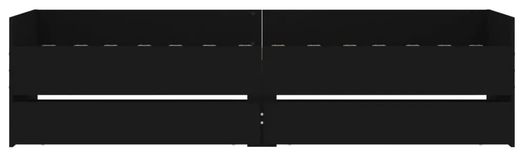 vidaXL fekete ágykeret fiókokkal 90 x 200 cm