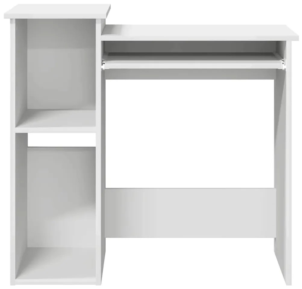 fehér forgácslap íróasztal polcokkal 84x40x78 cm