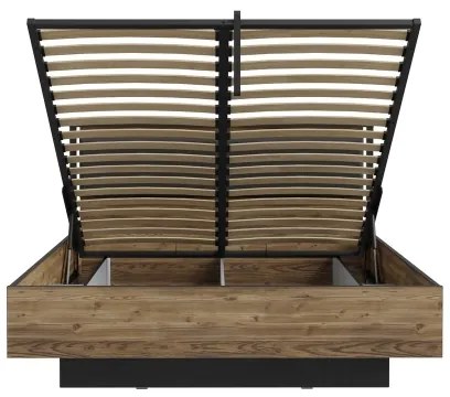 Franciaágy tárolóval OREN 160x200 cm barna/fekete
