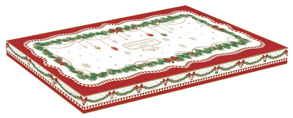 Karácsonyi porcelán asztali kínáló tál díszdobozban Magie de Noel