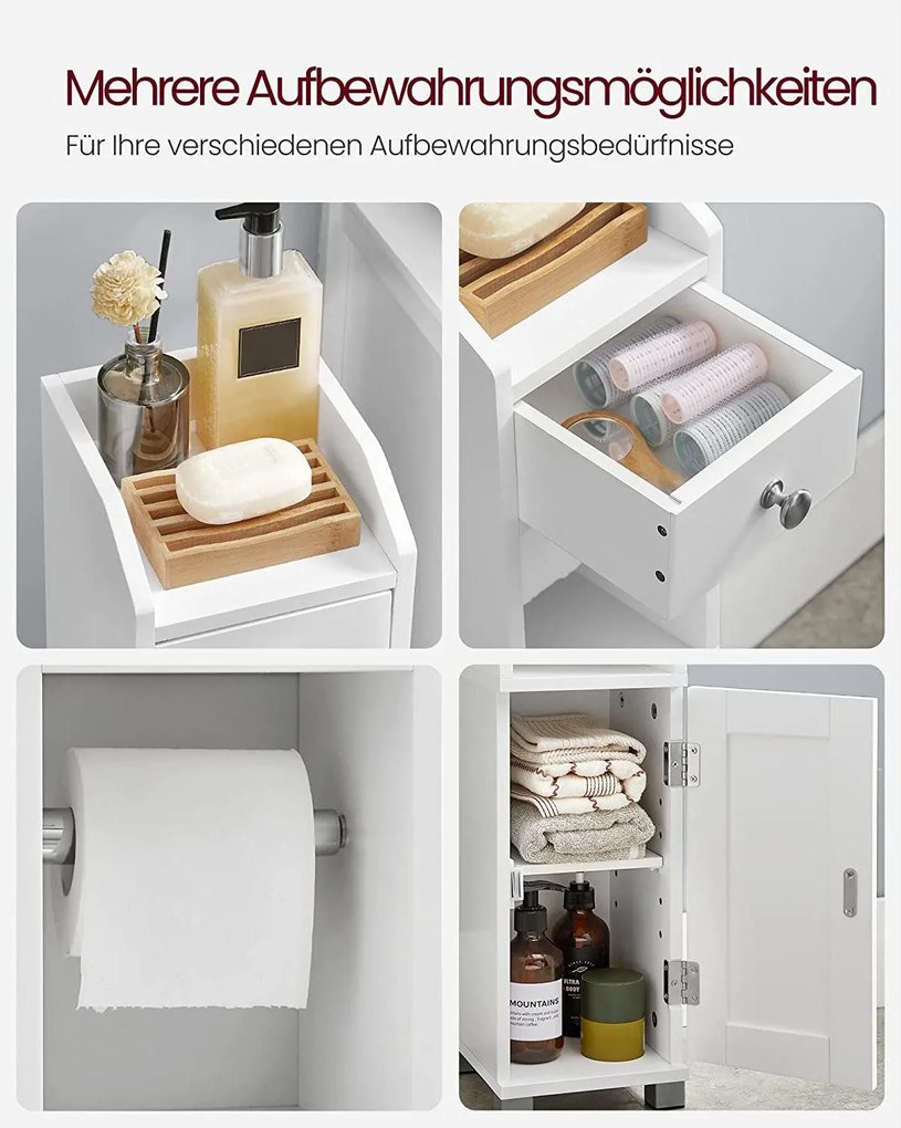 Fürdőszoba szekrény, 20 x 76,7 x 18 cm, fehér