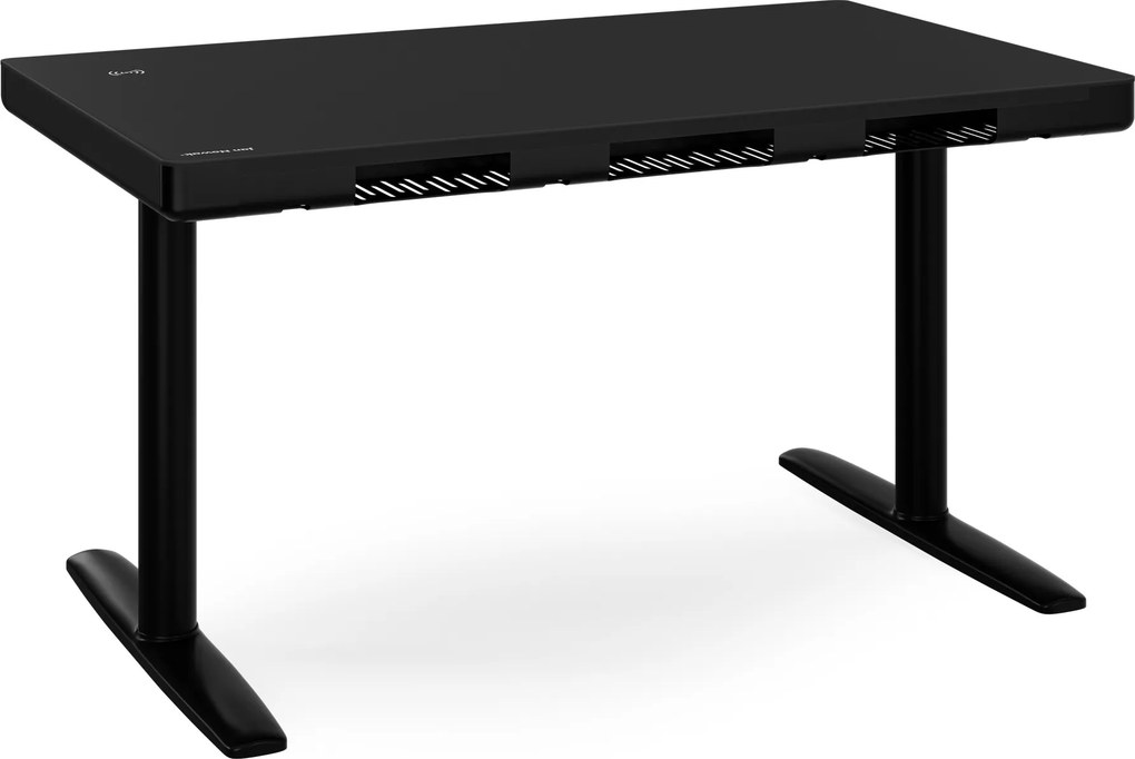 Elektromos ülő-álló íróasztal fiókkal és Qi vezeték nélküli töltővel fekete, 1200 mm: ELLIS