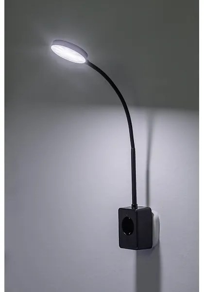 Rabalux 71284 - LED dimmelhető fali lámpa TIVRO 4W/230V, konnektorba dugható USB-csatlakozóval, fekete