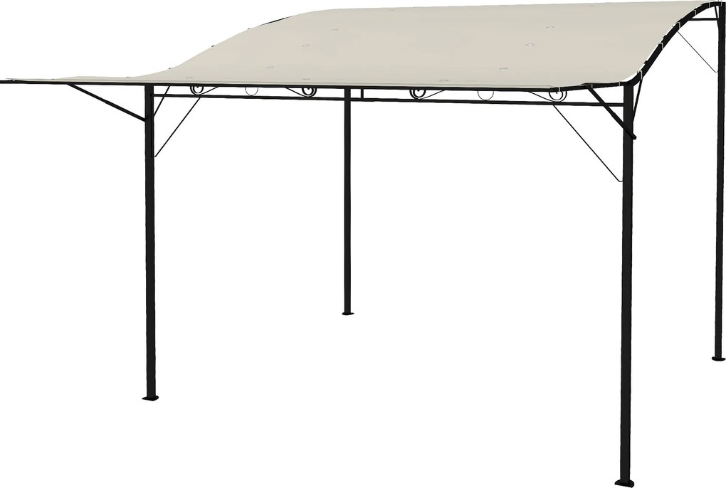 Outsunny Pergola Pavilon 3x2,5m Acél Vízálló Napernyő Állítható Tető Falra Rögzített Kert Pavilon Szabadonálló Terasz Borító Napernyő Kert Balkonzó Kr