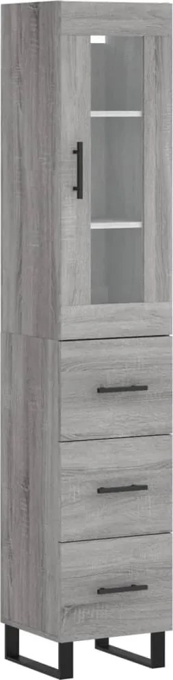 vidaXL szürke sonoma szerelt fa magasszekrény 34,5 x 34 x 180 cm